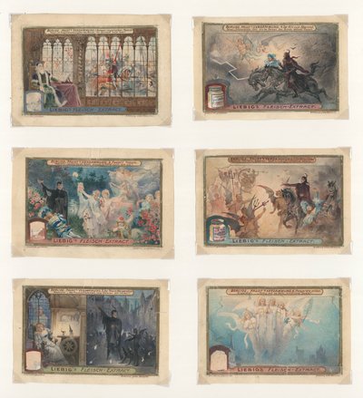 リービッヒ・カードのためのオリジナル・アートワーク。ベルリオーズ「ファウスト」（紙にガッシュ 作： European School