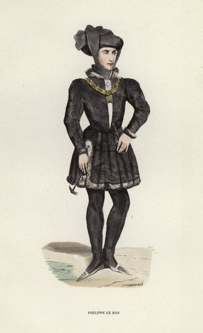 フィリップ・ル・ボン（彩色済み彫刻 作： European School