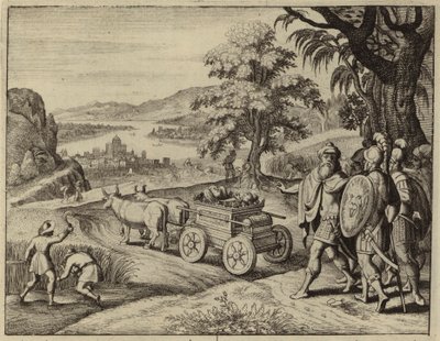 契約の箱をイスラエル人に返すペリシテ人 (彫刻) 作： European School