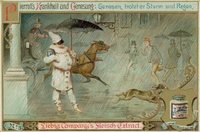雨の中のピエロ（chromolitho） 作： European School