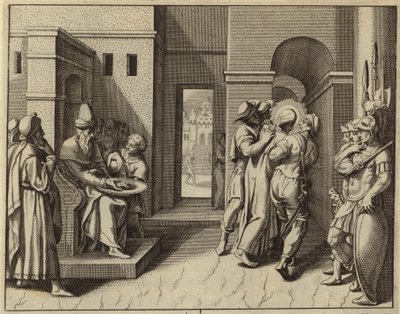 イエス・キリストが死刑を宣告された後、手を洗うポンティウス・ピラト (彫刻) 作： European School