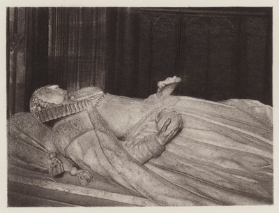ウェストミンスター寺院のエリザベス女王の墓 (litho) 作： European School