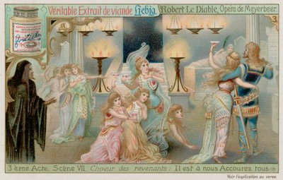 ロバートは、バートラムと修道女の幽霊に魔法の枝を奪うよう奨励されています 作： European School