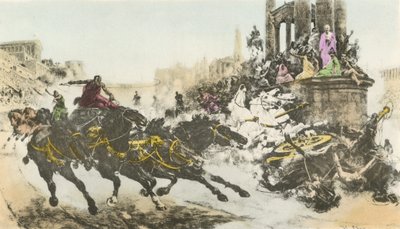 ローマの戦車レース（カラーリトグラフ 作： European School