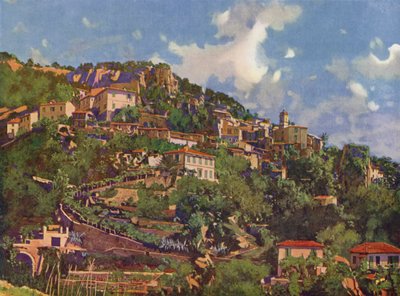 ロックブルーニュ、全景（カラーリトグラフ） 作： European School