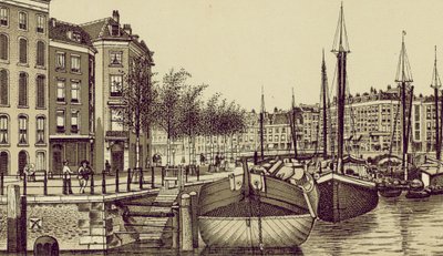 ロッテルダム：The Geldersche Kade（リトグラフ） 作： European School