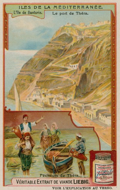 サントリーニ島：ティラの港と漁師 作： European School