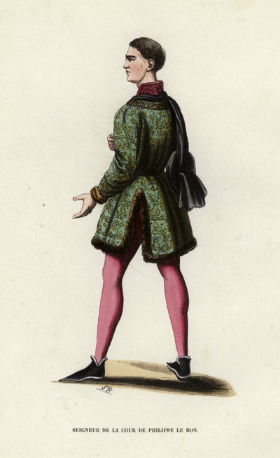 Seigneur De La Cour De Philippe Le Bon (カラーエングレービング) 作： European School