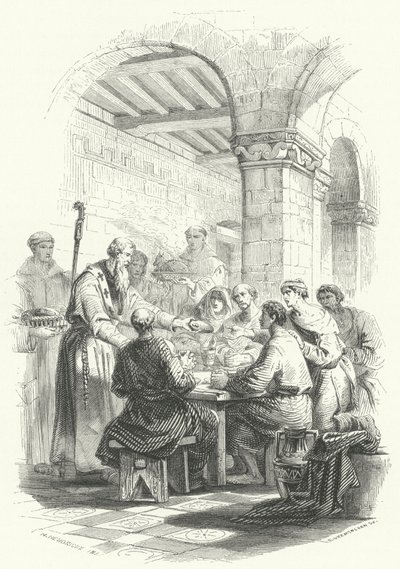 貧しい人々に食事を提供する聖エリギウス（彫刻 作： European School