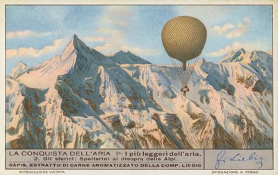 アルプス上空を飛ぶスイス人気球飛行士エドゥアルド・シュペルテリーニ（クロモリト） 作： European School