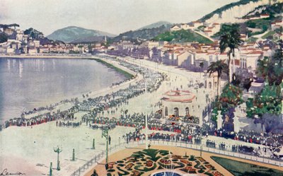 ラパ広場とグロリア広場、ブラジル共和国建国記念日11月15日の軍事パレードの様子（カラーリトグラフ） 作： European School
