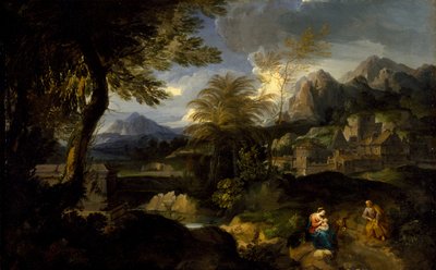 エジプトへの飛行の残り、1670-1700 作： European School