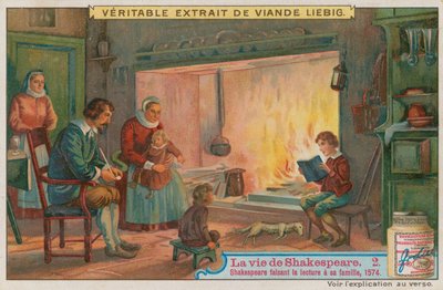 家族に朗読する若いシェイクスピア、1574 作： European School