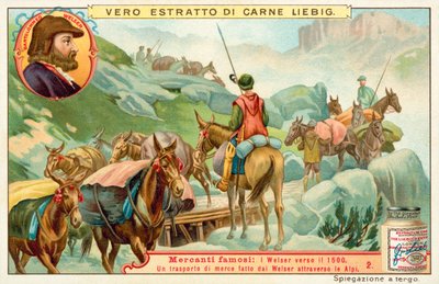 バルトロメウス・ウェルザーがアルプスを越えて作った商品の輸送（クロモリト 作： European School