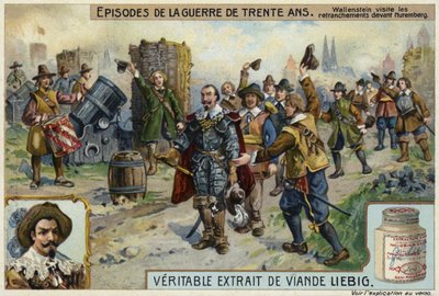 1632年、ニュルンベルクの前の塹壕を訪れたヴァレンシュタイン 作： European School