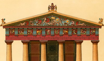 アイギナにあるアテネ神殿の西側のファサード 作： European School