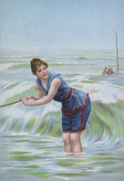 海辺で入浴する女性 作： European School