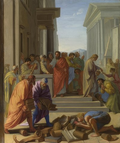 使徒パウロはエフェソスで説教します。 1649 作： Eustache Le Sueur