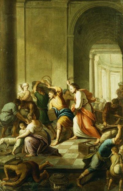 寺院から両替商を追いやるキリスト 作： Eustache Le Sueur