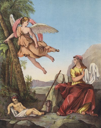 荒野のハガルと天使 作： Eustache Le Sueur