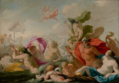 愛に敬意を払う海の神々、1636年頃-8 作： Eustache Le Sueur