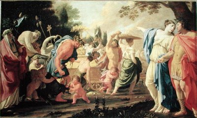 バッカスの勝利でのポリフィルス、1637〜38年 作： Eustache Le Sueur