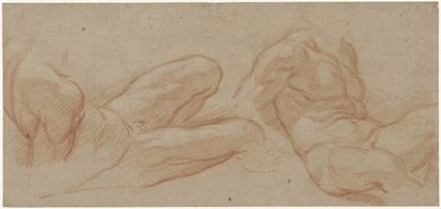 横になっている裸の男性の 2 つの習作 作： Eustache Lesueur