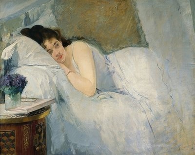 覚醒している女の子。 1877-78年頃 作： Eva Gonzalès