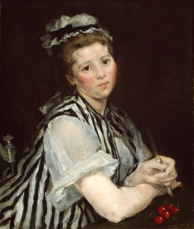 さくらんぼを持つ少女、c。 1870年。 作： Eva Gonzalès