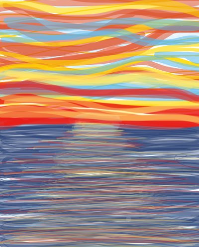 大西洋、2018年（iPadでApple pencilを使って手描きしたもの） 作： エヴァン・スクラー
