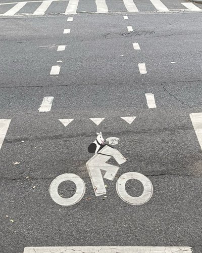 道路上の自転車レーン標識（デジタルアート） 作： エヴァン・スクラー