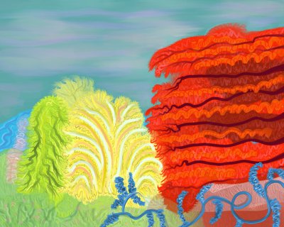 植物園と樹木（デジタルアート） 作： エヴァン・スクラー