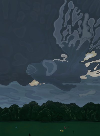 夕暮れと雲、プロスペクト・パーク、ブルックリン（デジタルアート） 作： エヴァン・スクラー