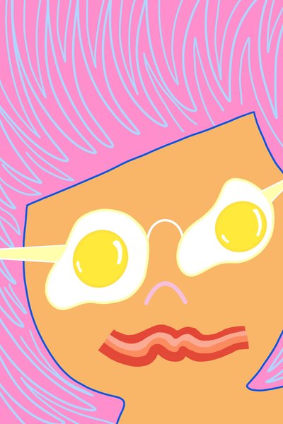 卵とベーコン（デジタルアート） 作： エヴァン・スクラー