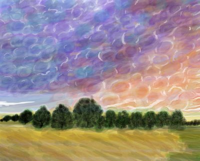 Field In Vermont, 2018（iPadでApple pencilを使って手描きしたもの） 作： エヴァン・スクラー