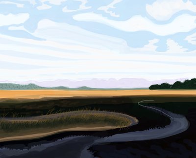 ロー・カントリー、2016年（iPadでApple pencilを使って手描きしたもの） 作： Evan Sklar