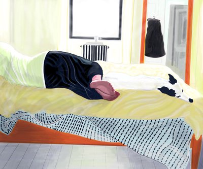 昼寝するミシェルとミニー、ブルックリン（デジタルアート） 作： Evan Sklar