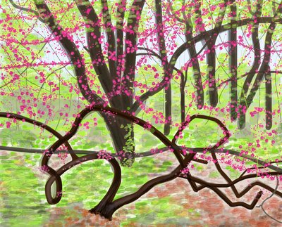 プロスペクトパーク、春、2017年（iPadでアップルペンシルを使って手描きしたもの） 作： エヴァン・スクラー