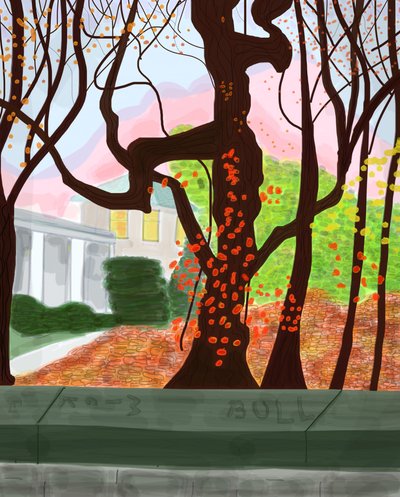 Spring In Prospect Park, 2016（iPadでApple pencilを使って手描きしたもの） 作： エヴァン・スクラー