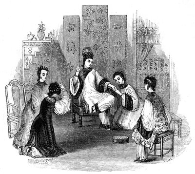 1847年、花嫁と泣いている中国の乙女 作： Evans