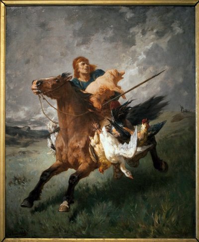 襲撃者 - エヴァリスト・ヴィタル・ルミナイス（1822-1896）の絵画、油彩・キャンバス 作： Evariste Vital Luminais