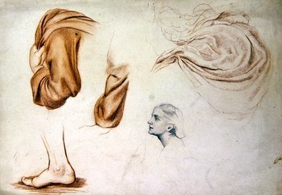 愛のすれ違い」のドレープ、フット、ヘッド 作： Evelyn De Morgan
