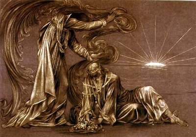 1897年頃の「Earthbound」の完成した習作（チョーク）（27982参照） 作： Evelyn De Morgan
