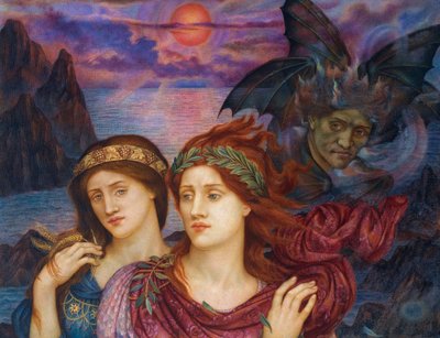 ラファエル前派の絵画：The Vision 作： Evelyn De Morgan