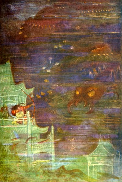 「秀郷とムカデ」、1912年。 作： Evelyn Paul