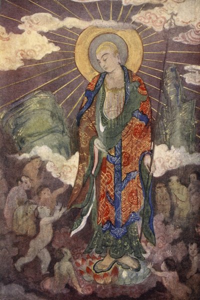 エイミー・クルーズ作「The Book of Myths」の挿絵、子供の神、地蔵 作： Evelyn Paul