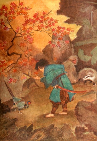 「桃太郎とキジ」、1912年。 作： Evelyn Paul