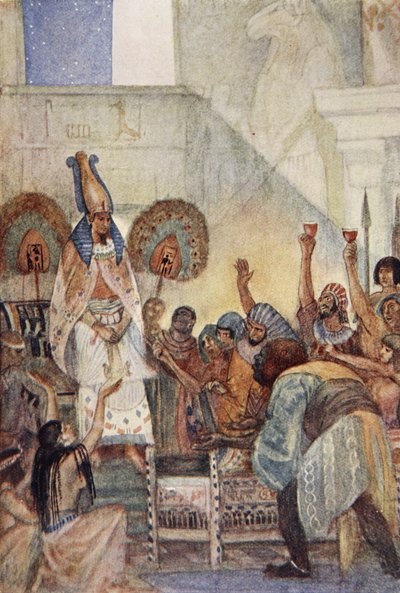 ルイス・スペンスの「古代エジプトの神話」のイラスト、胸に惑わされたオシリス 作： Evelyn Paul