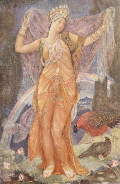 母なる女神イシュタル、ルイス・スペンス作「バビロニアとアッシリアの神話と伝説」よりイラスト 作： Evelyn Paul