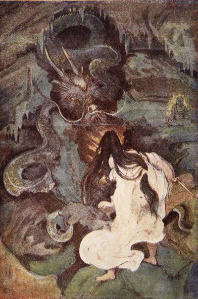 常世と海蛇、F. Hadland Davis 作「The Myths and Legends of Japan」の挿絵 作： Evelyn Paul